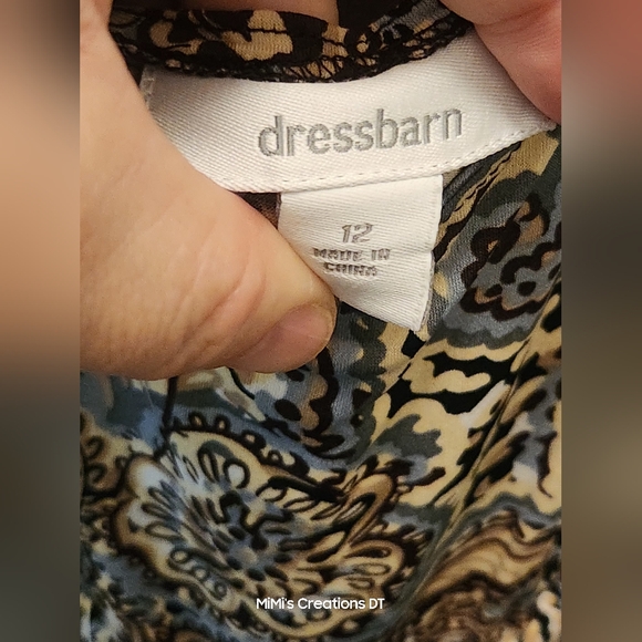 Dress Barn Short-sleeved Pasley Dress and  Brown Longsleeve Cropped  Jacket - Picture 6 of 11